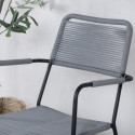 Lot de 2 chaises de jardin en métal et corde KENNA