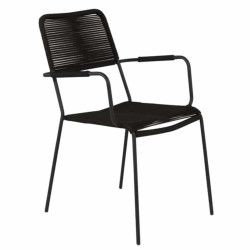 Lot de 2 chaises de jardin en métal et corde KENNA