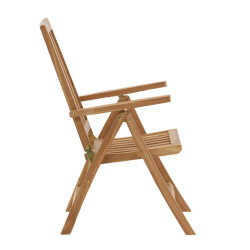 Chaise de jardin ajustable en bois clair EMILY