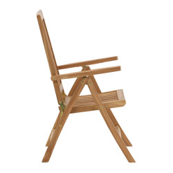 Chaise de jardin ajustable en bois clair EMILY