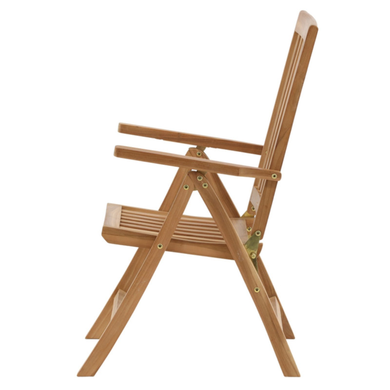 Chaise de jardin ajustable en bois clair EMILY