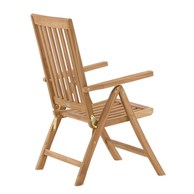 Chaise de jardin ajustable en bois clair EMILY