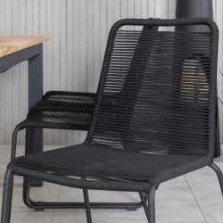 Lot de 2 chaises de jardin assise en corde CLARY