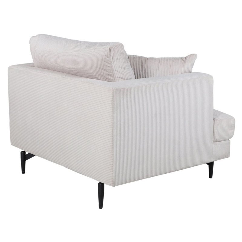 Fauteuil minimaliste beige en velours côtelé MANU