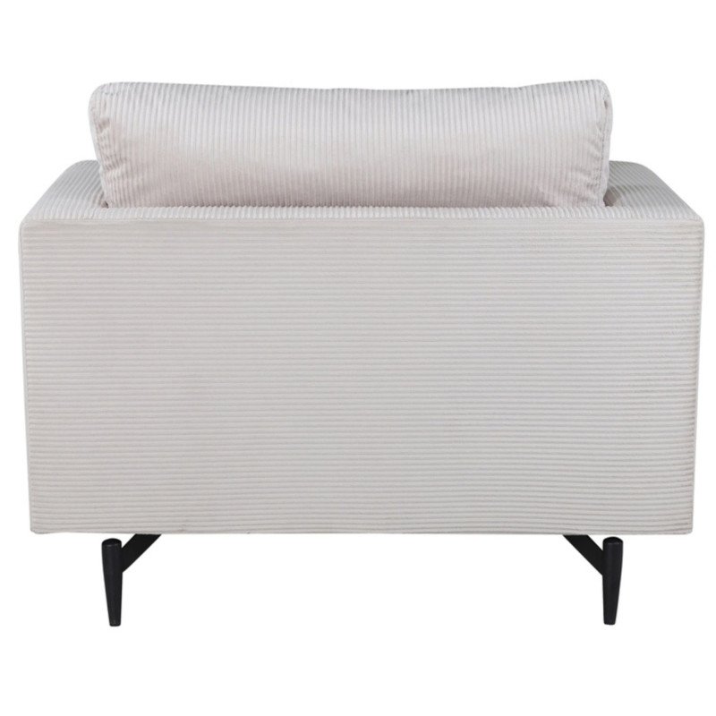 Fauteuil minimaliste beige en velours côtelé MANU