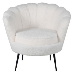 Fauteil blanc tendance en peluche CALVIN