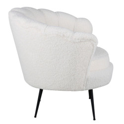 Fauteil blanc tendance en peluche CALVIN