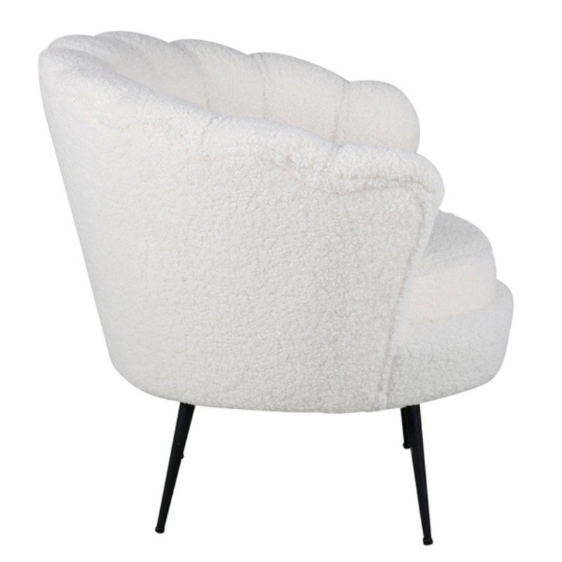 Fauteil blanc tendance en peluche CALVIN