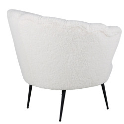 Fauteil blanc tendance en peluche CALVIN