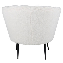 Fauteil blanc tendance en peluche CALVIN