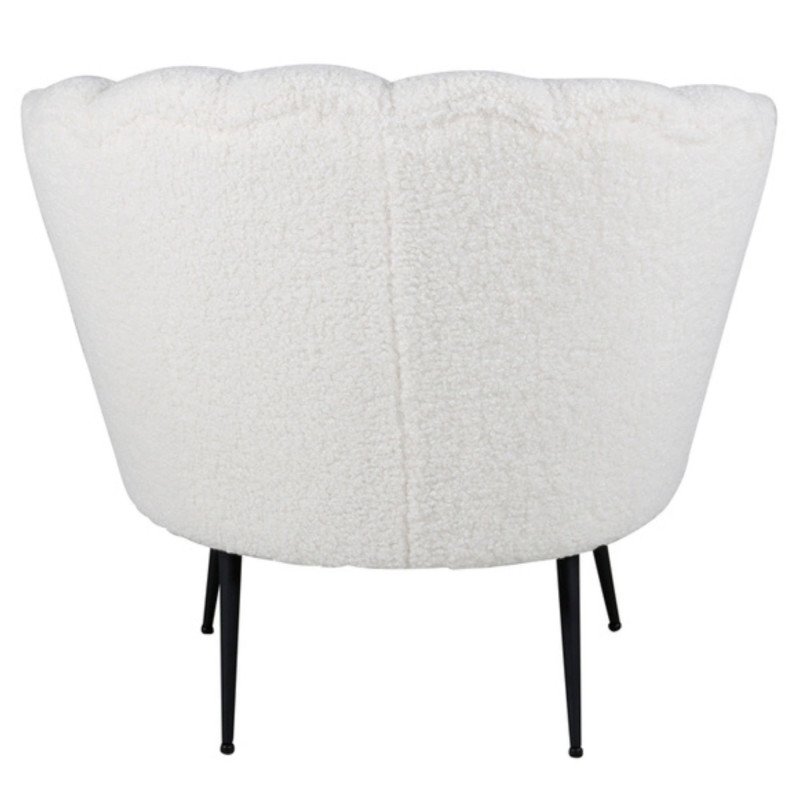 Fauteil blanc tendance en peluche CALVIN