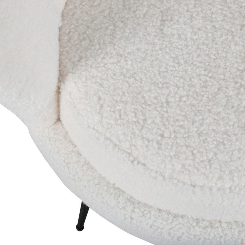 Fauteil blanc tendance en peluche CALVIN