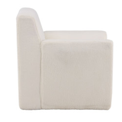 Fauteuil blanc en tissu polaire TIBO