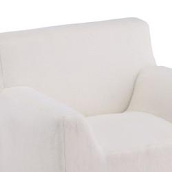 Fauteuil blanc en tissu polaire TIBO