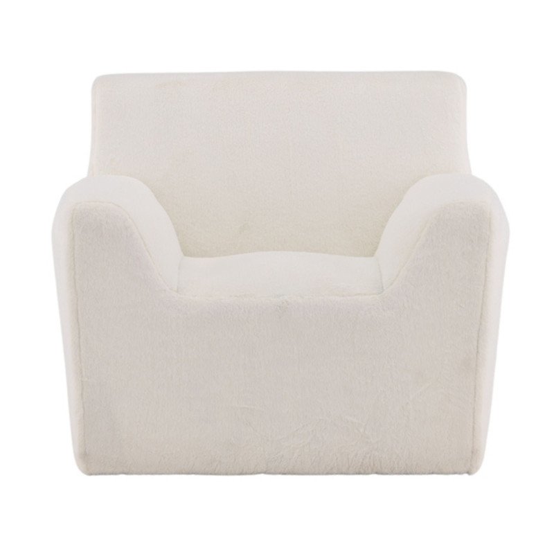 Fauteuil blanc en tissu polaire TIBO