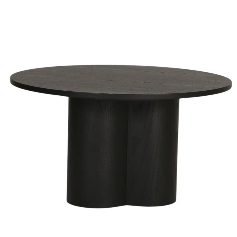 Table basse pieds design central en bois noir ATTAX