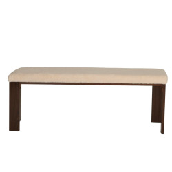 Banc 120cm en tissu bouclé beige PAXIO