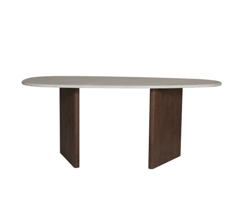 Table à manger design forme ovale effet pierre MADOLYN
