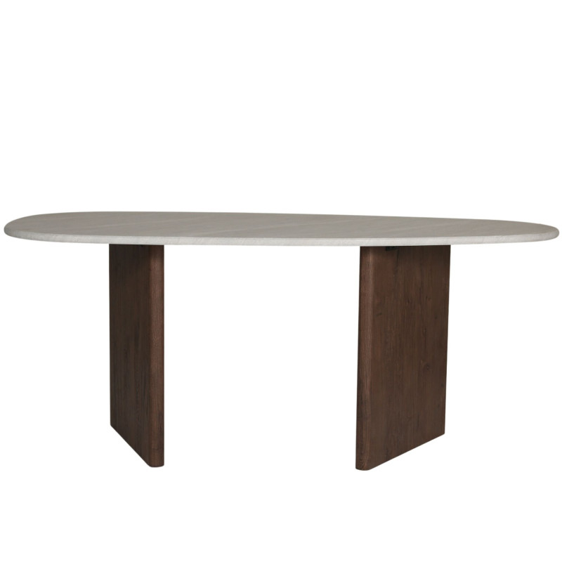 Table à manger design forme ovale effet pierre MADOLYN