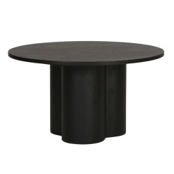 Table basse pieds design central en bois noir ATTAX