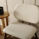 Petit fauteuil tendance en tissu bouclé beige WIOM