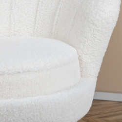 Fauteil blanc tendance en peluche CALVIN