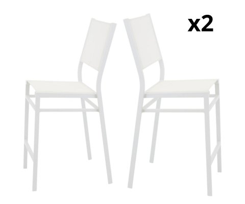 Lot de 2 chaises haute extérieur blanches ALEGRA