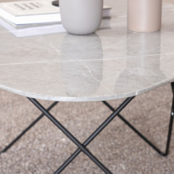 Table basse élégante avec plateau en verre marbré TRISHA