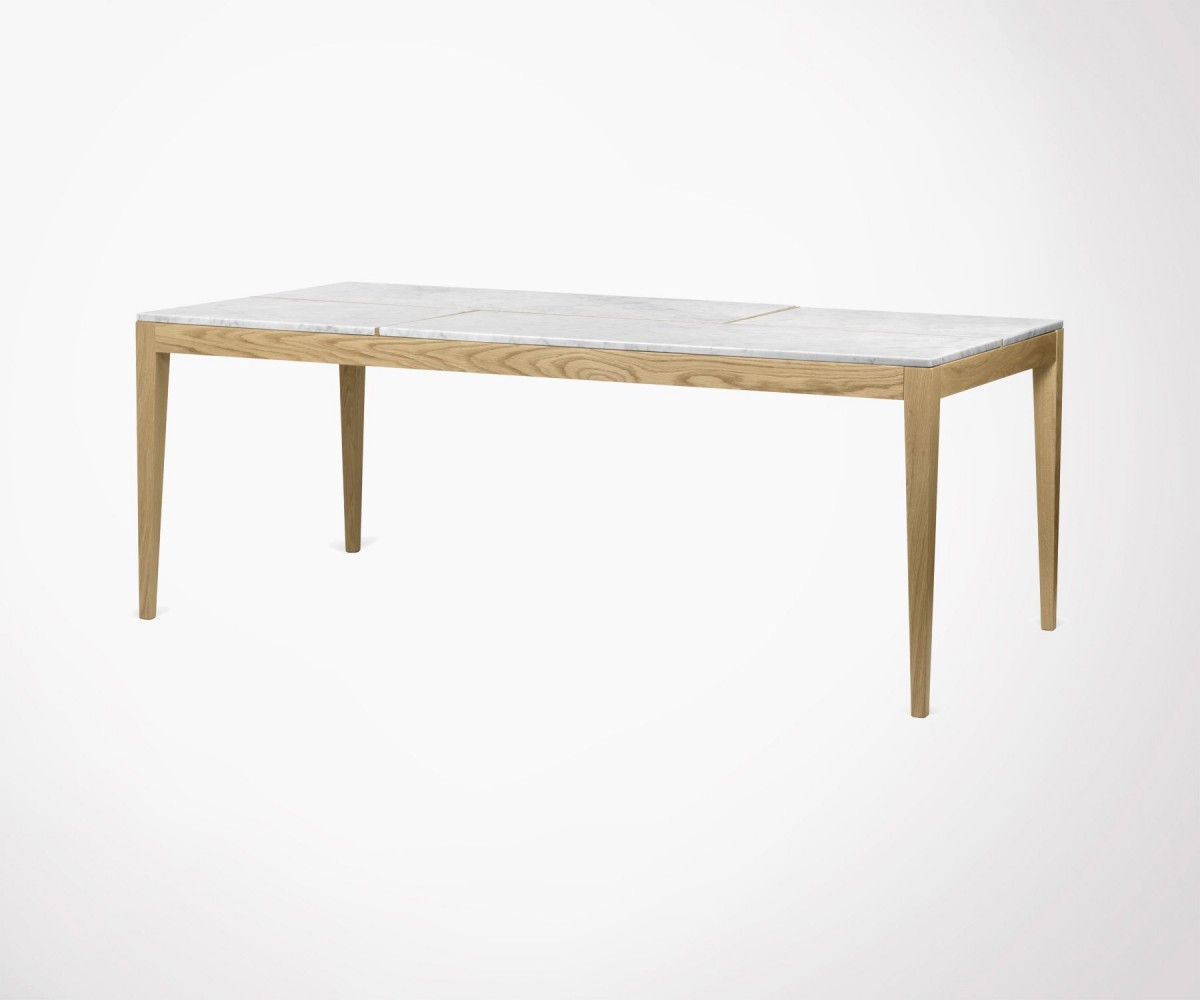 Large 201cm Dining Table White Marbre Top And Oak Legs Temahome Large 201cm Dining Table White Marbre Top And Oak Legs Temahome