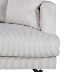 Fauteuil minimaliste beige en velours côtelé MANU