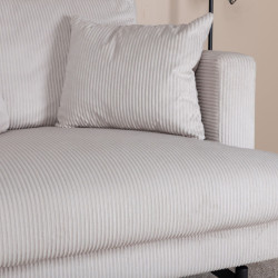 Fauteuil minimaliste beige en velours côtelé MANU