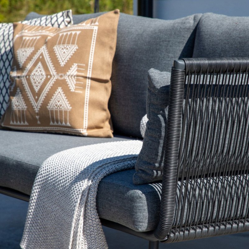 Salon de jardin moderne en tissu gris GILIANO