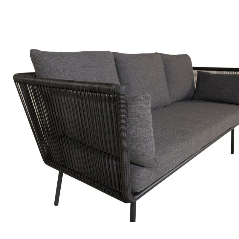 Salon de jardin moderne en tissu gris GILIANO