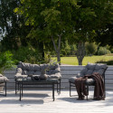 Salon de jardin moderne avec coussins gris MARVAO