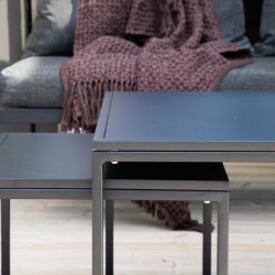Salon de jardin contemporain en tissu gris AVEIRO