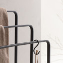 Porte-serviettes minimaliste 3 barres en métal noir BRAMO