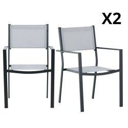 Lot de 2 chaises de jardin modernes COCOA