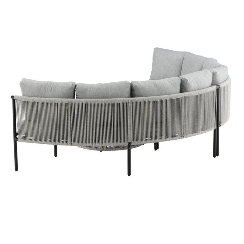 Salon de jardin moderne demi cercle en tissu gris TOMAR