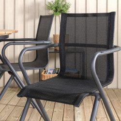 Lot de 2 chaises de jardin design avec accoudoirs TACNA