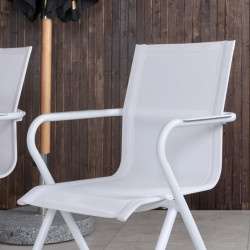 Lot de 2 chaises de jardin design avec accoudoirs TACNA