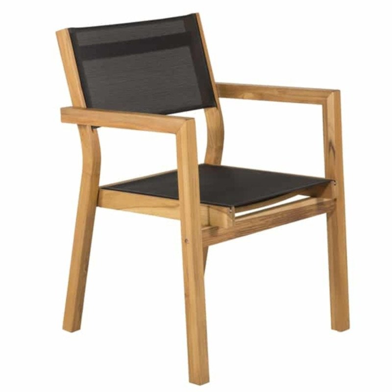 Lot de 2 chaises de jardin avec accoudoirs en bois CLAYA