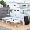Salon de jardin moderne en aluminium avec coussins RICELLO