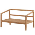 Canapé extérieur 2 places en bois avec coussins beige COLONIO