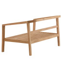 Canapé extérieur 2 places en bois avec coussins beige COLONIO