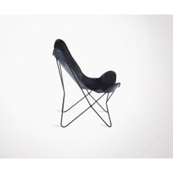 Chaise papillon cuir noir BALAK