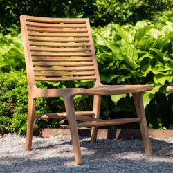 Petit fauteuil extérieur en bois massif TURMERO