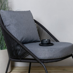 Lot de 2 fauteuil extérieur en corde avec coussin GUACARA