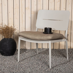 Lot de 2 petits fauteuils extérieur en métal beige GUAYANO