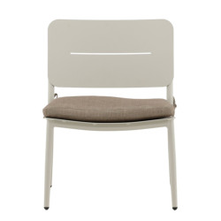 Lot de 2 petits fauteuils extérieur en métal beige GUAYANO