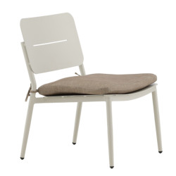 Lot de 2 petits fauteuils extérieur en métal beige GUAYANO